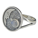 Moonstone Sterling Silver “Moon” Ring: 8