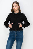 Women's Casual Denim Jackets: 2605 BLACK / S-M-L-XL (2-4-4-2)