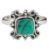 Malachite Sterling Silver Ring: 7