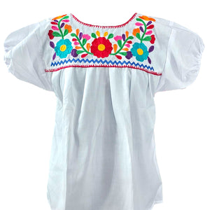 Blusa poblana blanca