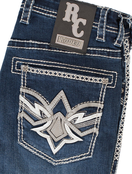 MEN'S COTTON/SPANDEX STRETCH FANCY SLIM STRAIGHT JEANS-RP500-506: 28