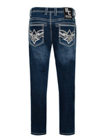 MEN'S COTTON/SPANDEX STRETCH FANCY SLIM STRAIGHT JEANS-RP500-506: 28