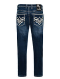 MEN'S COTTON/SPANDEX STRETCH FANCY SLIM STRAIGHT JEANS-RP500-506: 28