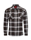 Men's Western Long Sleeve Flannel Shirts With Snap Buttons: 301 / XL