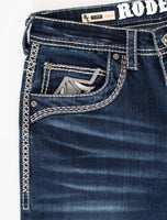 MEN'S COTTON/SPANDEX STRETCH FANCY SLIM STRAIGHT JEANS-RP500-506: 28