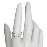 Open Faceted Oval Moonstone Sterling Silver Ring: 6
