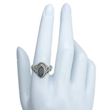 Faceted Black Onyx Sterling Silver Ring: 7