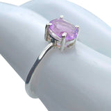 Faceted Amethyst Sterling Silver Ring: 6