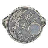 Moonstone Sterling Silver “Moon” Ring: 8