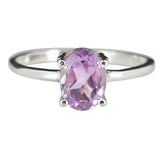 Faceted Amethyst Sterling Silver Ring: 7
