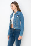 Women's Casual Denim Jackets: 2605 BLACK / S-M-L-XL (2-4-4-2)