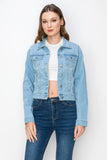 Women's Casual Denim Jackets: 2605 DARK BLUE / S-M-L-XL (2-4-4-2)