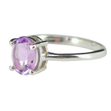 Faceted Amethyst Sterling Silver Ring: 7