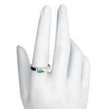 Turquoise Sterling Silver Heart Ring: 8