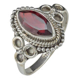 Faceted Garnet Sterling Silver Ring: 6