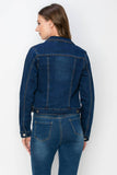 Women's Casual Denim Jackets: 2605 DARK BLUE / S-M-L-XL (2-4-4-2)