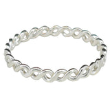 Twist Sterling Silver Stacking Band Ring: 6