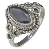 Faceted Black Onyx Sterling Silver Ring: 7