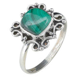 Malachite Sterling Silver Ring: 8