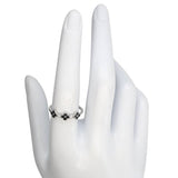 Clover Black Onyx Sterling Silver Ring: 6