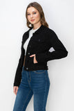 Women's Casual Denim Jackets: 2605 DARK BLUE / S-M-L-XL (2-4-4-2)