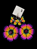 Arete chaquira mariposa🦋🌷y flor 0097