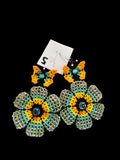Arete chaquira mariposa🦋🌷y flor 0097