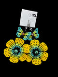 Arete chaquira mariposa🦋🌷y flor 0097
