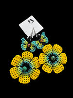 Arete chaquira mariposa🦋🌷y flor 0097