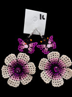 Arete chaquira mariposa🦋🌷y flor 0097