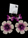 Arete chaquira mariposa🦋🌷y flor 0097