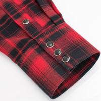 Men's Western Long Sleeve Flannel Shirts With Snap Buttons: 301 / XL