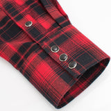 Men's Western Long Sleeve Flannel Shirts With Snap Buttons: 301 / XL