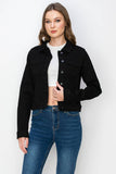 Women's Casual Denim Jackets: 2605 BLACK / S-M-L-XL (2-4-4-2)