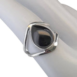 Black Onyx Sterling Silver Ring: 7