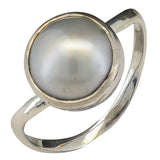 Pearl Sterling Silver Ring: 7