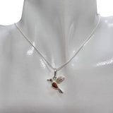 Amber Sterling Silver Hummingbird Pendant