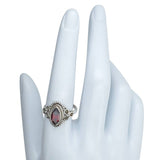 Faceted Garnet Sterling Silver Ring: 6