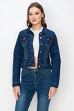 Women's Casual Denim Jackets: 2605 DARK BLUE / S-M-L-XL (2-4-4-2)