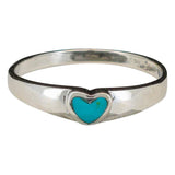 Turquoise Sterling Silver Heart Ring: 8