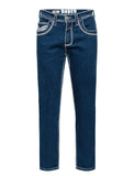 MEN'S COTTON/SPANDEX STRETCH FANCY SLIM STRAIGHT JEANS-RP500-503: 36