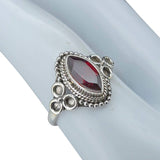 Faceted Garnet Sterling Silver Ring: 6