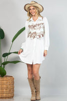 AV1274-GABBY WESTERN PRINT BUTTON DOWN WOVEN VEST : Light Mocha / Contemporary / XL