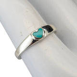 Turquoise Sterling Silver Heart Ring: 8