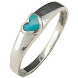 Turquoise Sterling Silver Heart Ring: 8