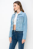Women's Casual Denim Jackets: 2605 BLACK / S-M-L-XL (2-4-4-2)