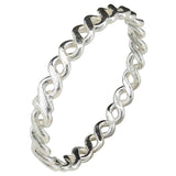 Twist Sterling Silver Stacking Band Ring: 8