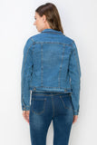 Women's Casual Denim Jackets: 2605 DARK BLUE / S-M-L-XL (2-4-4-2)